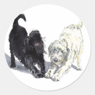 Two Doodles Round Stickers