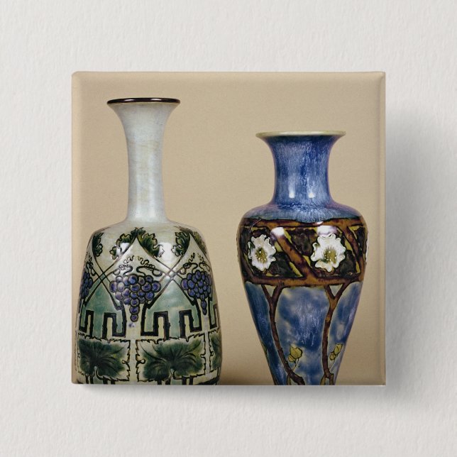 Two Doulton vases by Eliza Simmance, c.1880 Button (Front)