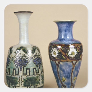 Two Doulton vases by Eliza Simmance, c.1880 Square Sticker