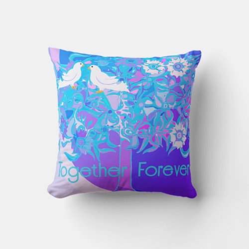 Two Doves Anniversary Wedding  Throw Pillow