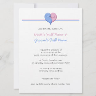 Two Doves One Heart 2 Wedding Invitation