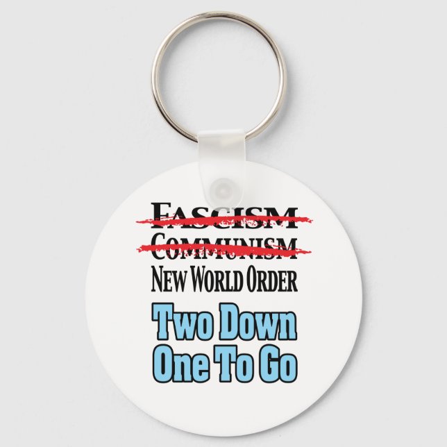 Two Down, One To Go Keychain (Front)
