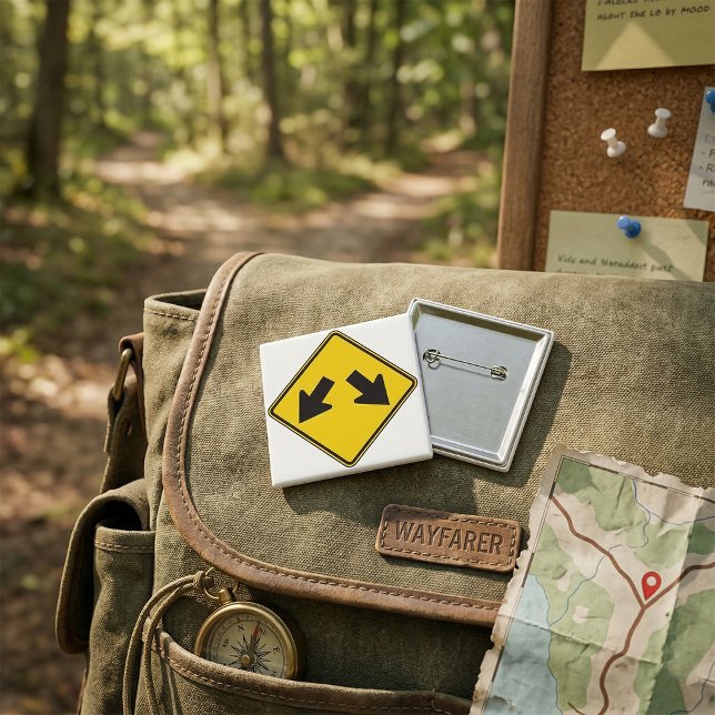 Two Downward Arrows Warning Road Sign Button (Creator Uploaded)