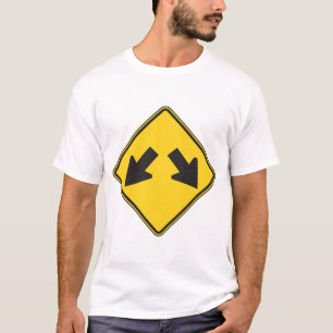 Two Downward Arrows Warning Road Sign T-Shirt