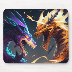 Two Dragon In Battle Mouse Pad