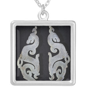 Two Dragons, c.475-221 BC Silver Plated Necklace