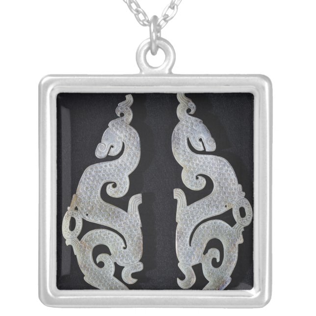 Two Dragons, c.475-221 BC Silver Plated Necklace (Front)