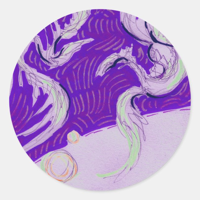 Two Dragons, Three Suns Classic Round Sticker (Front)