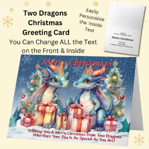 Two Dragons Wishing You Merry Christmas Card