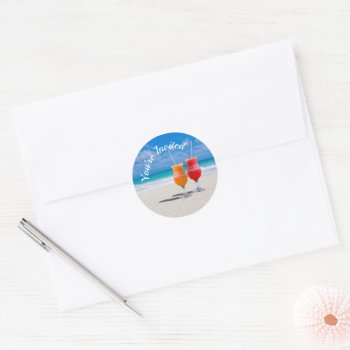 Two Drinks Beach Party Summer Invitation Seal by millhill at Zazzle