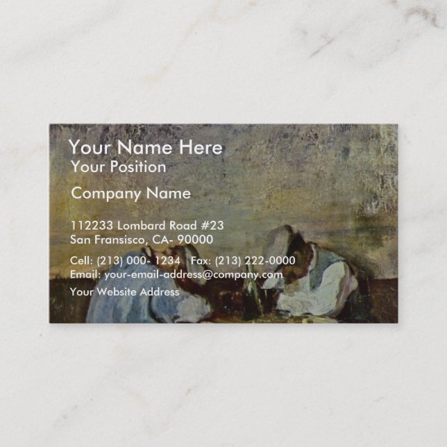 Two Drunks By Grigorescu Nicolae (Best Quality) Business Card (Front)