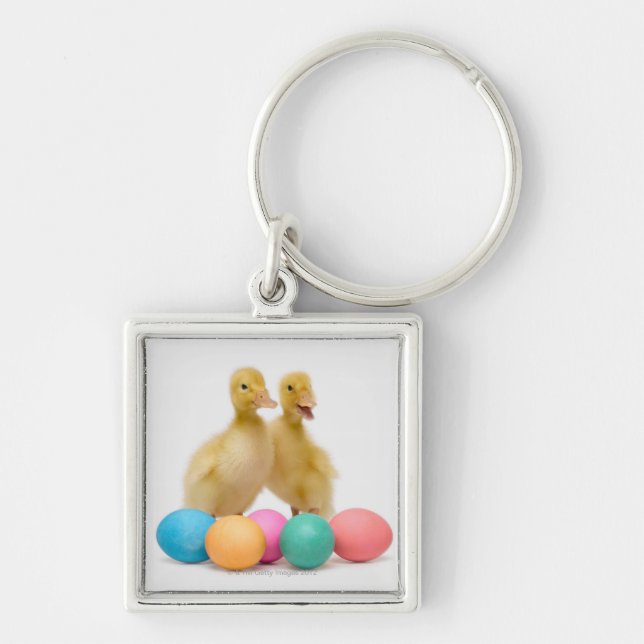 Two ducks with Easter Eggs Keychain (Front)