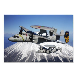 Two E-2C Hawkeyes conduct a flyby Photo Print