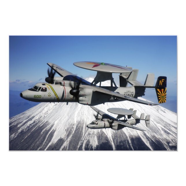 Two E-2C Hawkeyes conduct a flyby Photo Print (Front)