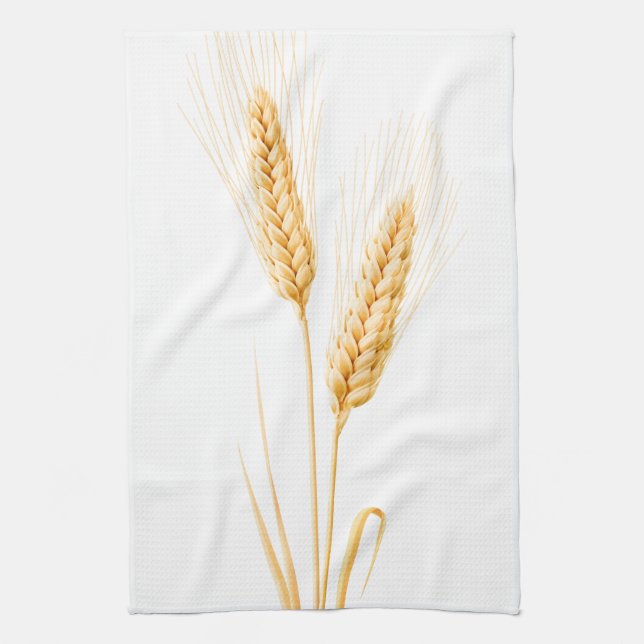 Two ears of wheat kitchen towel (Vertical)