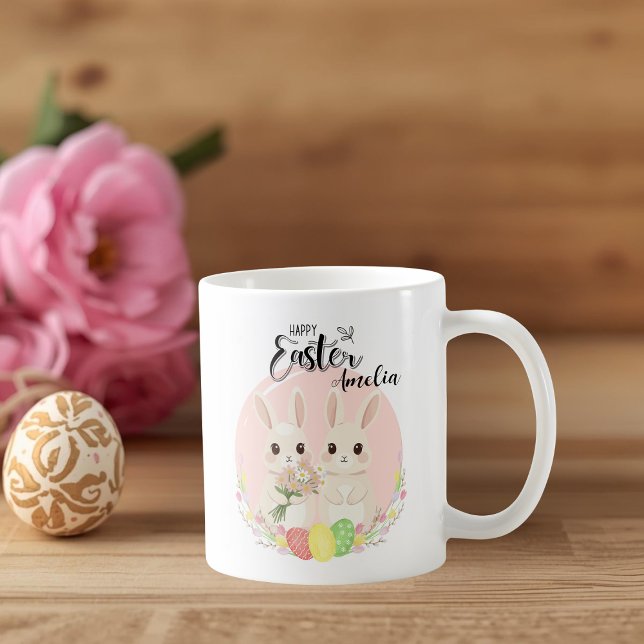Two Easter Bunnies Personalized Mug (Creator Uploaded)