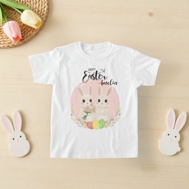 Two Easter Bunnies Personalized T-Shirt (Creator Uploaded)