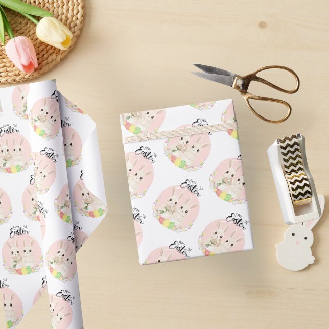 Two Easter Bunnies Wrapping Paper (Creator Uploaded)