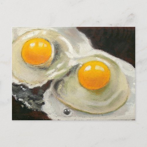 TWO EGGS REALISM ARTWORK POSTCARD