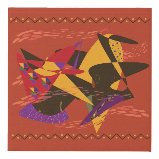  Two Elegant Black Women Faux Canvas Print (Front)