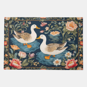 Two Elegant Ducks William Morris Inspired Doormat