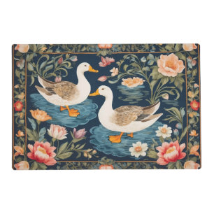 Two Elegant Ducks William Morris Inspired Placemat