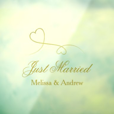 Two Elegant Gold Hearts | Just Married Wedding Car