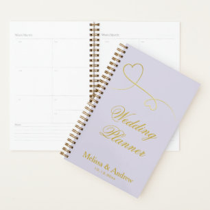 Two Elegant Gold Hearts   Lavender Wedding Planner