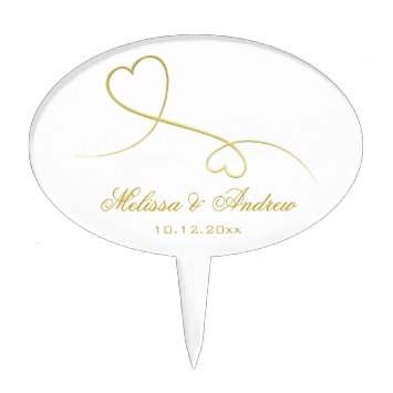 Two Elegant Gold Hearts | Personalized Wedding