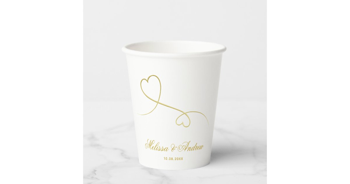 Custom Gold Monogram Styrofoam Cups