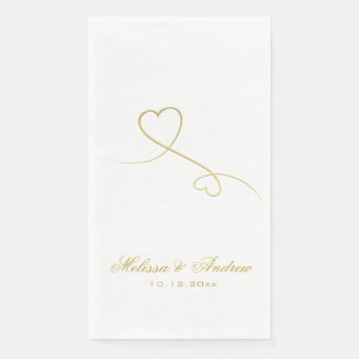 Two Elegant Gold Hearts | Personalized Wedding 