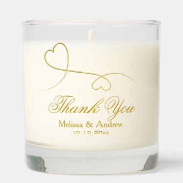 Two Elegant Gold Hearts | Wedding 'Thank You'