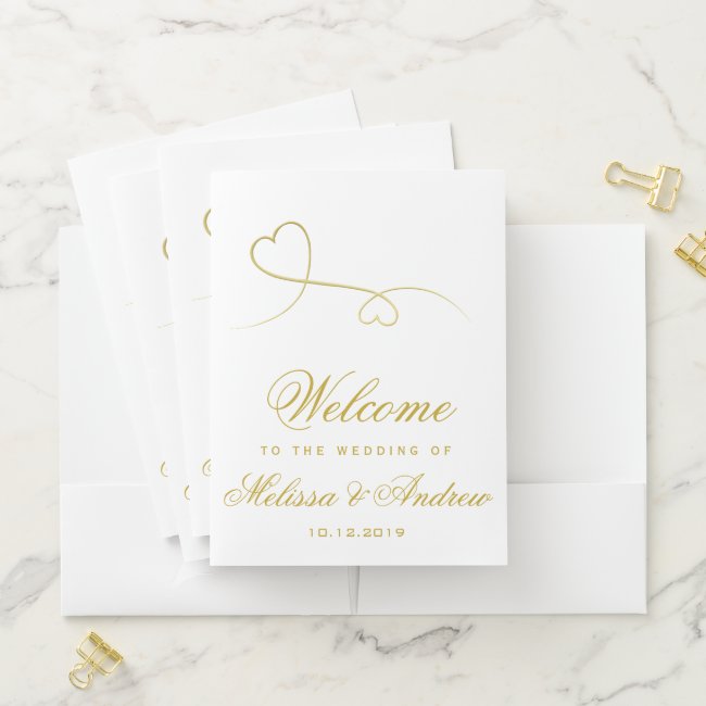 Two Elegant Gold Hearts | Wedding Welcome