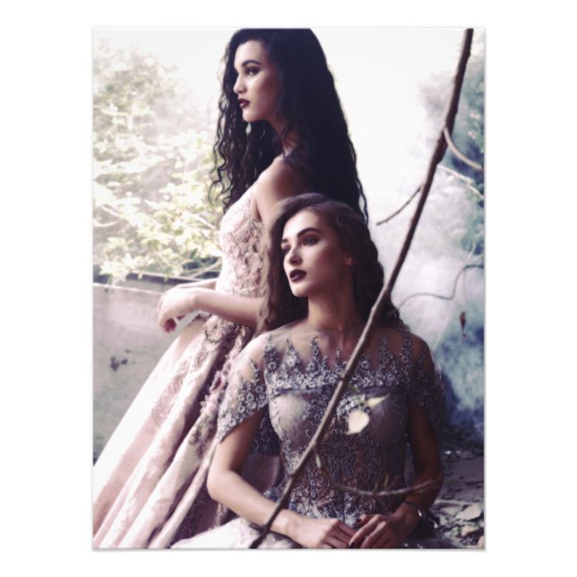  Two Elegant Women in Vintage Dresses – Photo Print (Front)