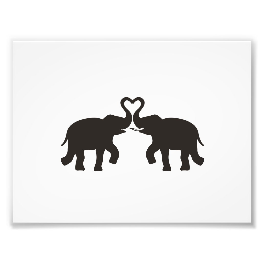 Two elephants love silhouettes photo print Zazzle