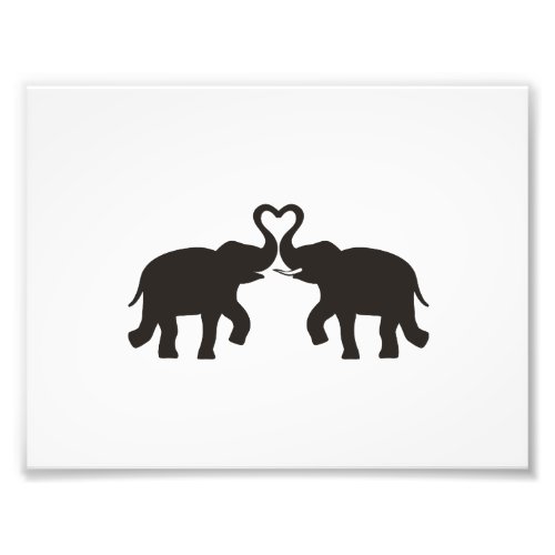 Two elephants love silhouettes photo print