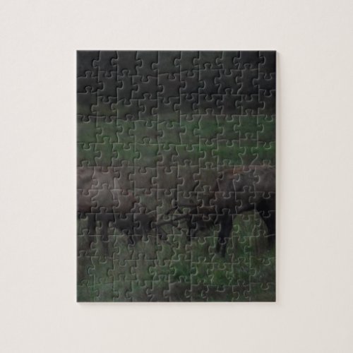 Two Elk  Bulls interlocked in Battle Jigsaw Puzzle