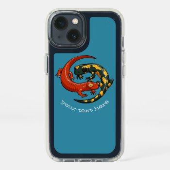Two Entwined Smiling Salamander Friends Cartoon Speck Iphone 13 Case by NoodleWings at Zazzle