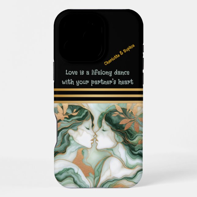 Two ethereal figures share a kiss iphone case (Back)