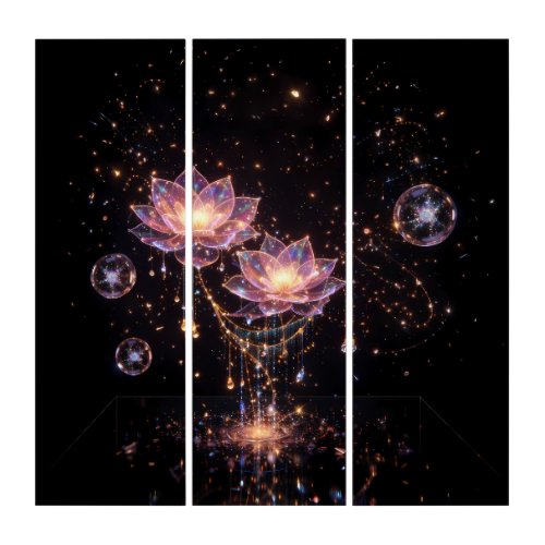 Two Ethereal Sparkling Flowers | A Duo of Supreme Triptych