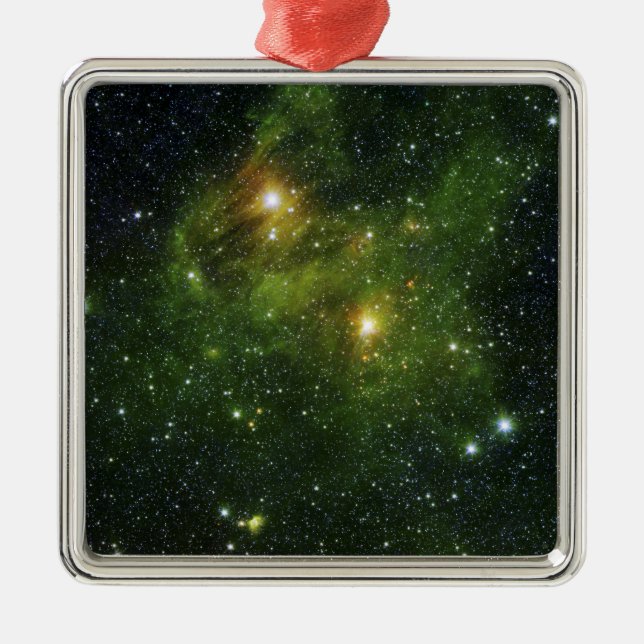 Two extremely bright stars metal ornament (Front)