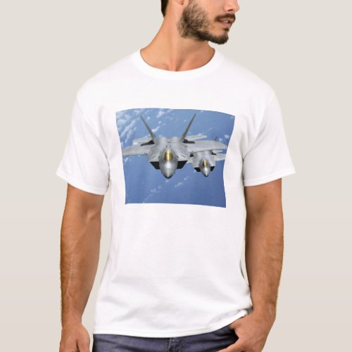 Two F_22 Raptors fly over the Pacific Ocean 2 T_Shirt