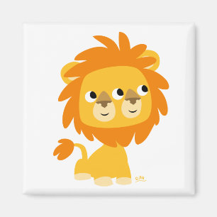 Two-Faced the cutest cartoon lion magnet