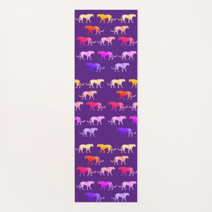 Two faces colorful custom puma tigers art yoga mat