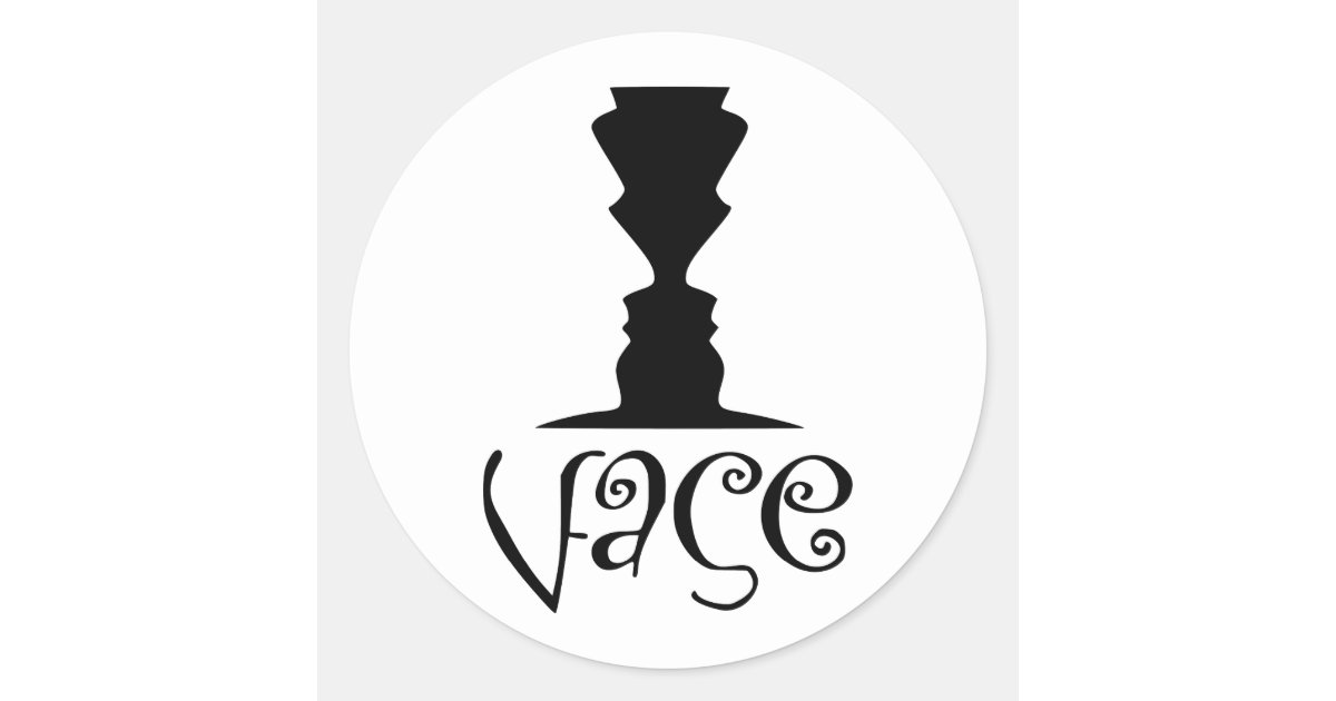 Two Faces Or Vase Optical Illusion Classic Round Sticker Zazzle Com