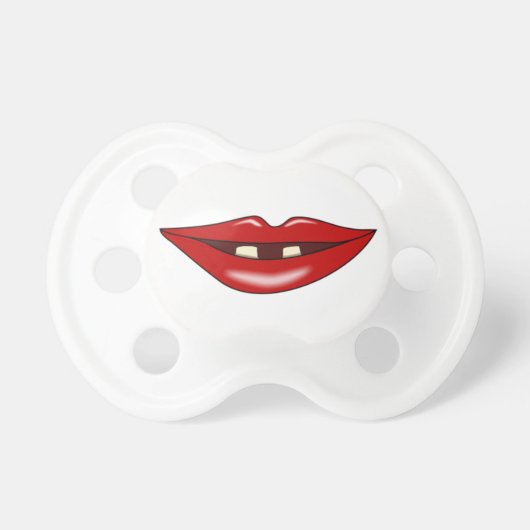 Two Fake Teeth Underbite Smile Funny Baby Pacifier (Front)