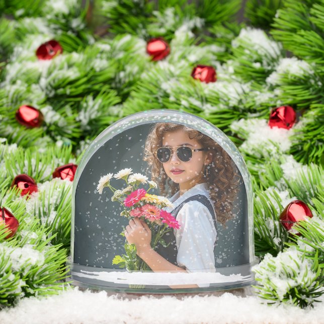 Two Family Photos Customized Snow Globe (Christmas)