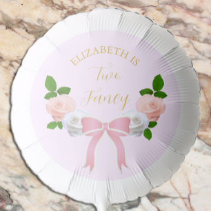 Two Fancy Bow Floral Birthday Balloon