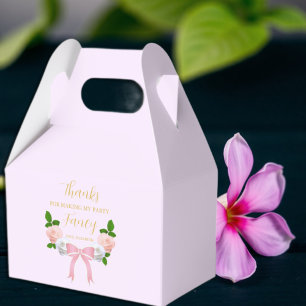Two Fancy Bow Floral Birthday Favor Boxes