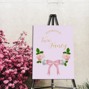 Two Fancy Bow Floral Birthday Foam Board